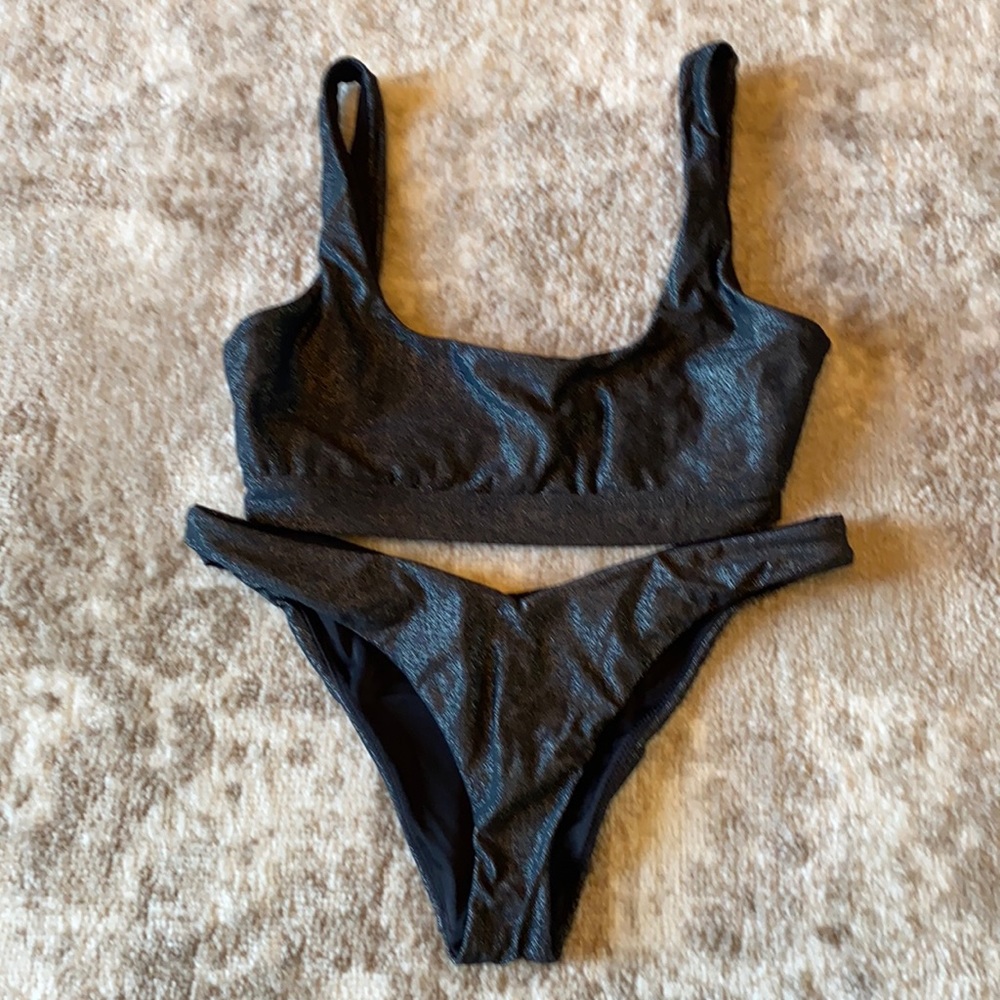 Black shimmer bikini